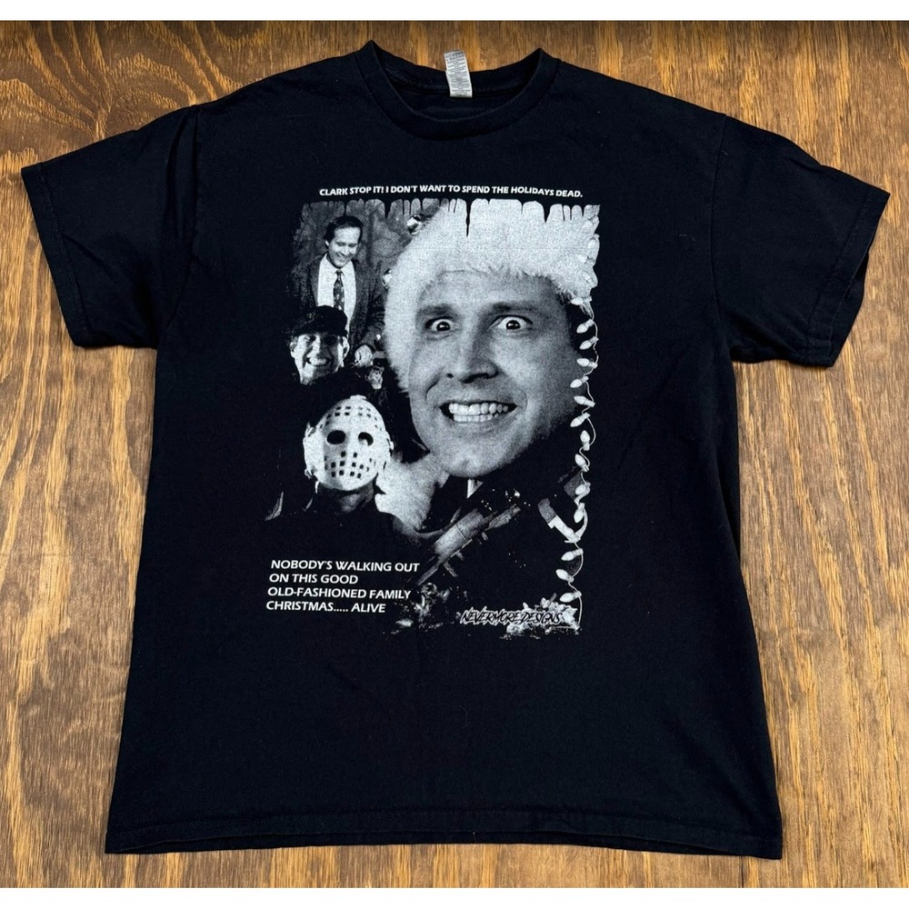 Nevermore Designs Christmas Vacation Horror Mashup Tee Clark Griswold Gildan L